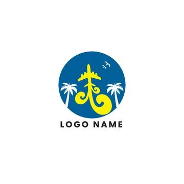 Creative and Unique Travel Logo Design Illustrazione stock