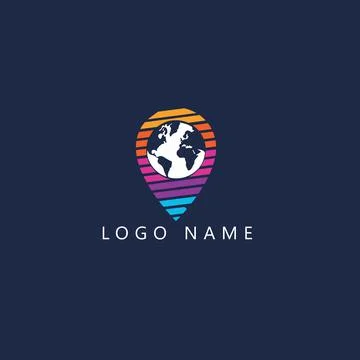 Creative and Unique Travel Logo Design Stock Illustration