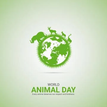 Creative Animal Day ads design. World Animal Day, Celebrated in United Stat.. Stock Illustration