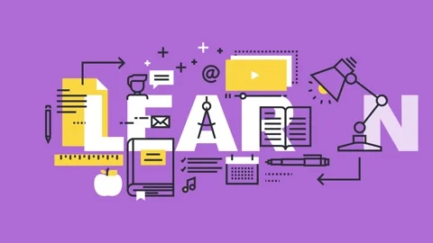 A creative animated representing learning and education with various icons .. 스톡 동영상 340282595