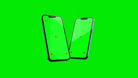 Creative animated smartphone mockup with chromakey screen. Video stock 245818047