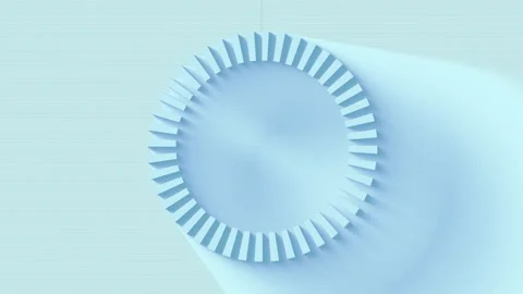 Creative animation of circular shapes interacting in a bright blue atmosphere Stock Footage 300271382