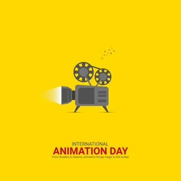 Creative Animation Day ads design. international animation day, Celebrated .. Stock Illustration