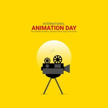 Creative Animation Day ads design. international animation day, Celebrated .. Stock Illustration