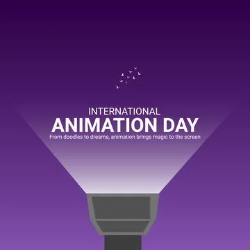 Creative Animation Day ads design. international animation day, Celebrated .. Illustrazione stock