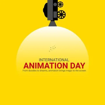 Creative Animation Day ads design. international animation day, Celebrated .. Illustrazione stock