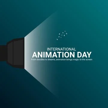 Creative Animation Day ads design. international animation day, Celebrated .. Illustrazione stock