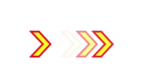 Creative animation of yellow and red color arrows moving from left to right.. Stock Footage 255185444