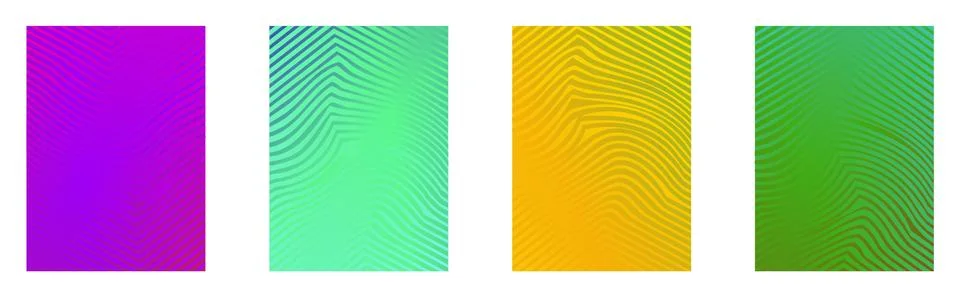 Creative annual report design vector collection. Halftone lines texture cover Stock Illustration