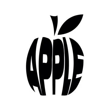 Creative Apple Design with Typography Elements in a Minimalist Style Stock Illustration