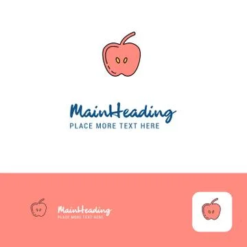 Creative Apple Logo Design. Flat color Logo place for Tagline. Vector Illustr Stock Illustration