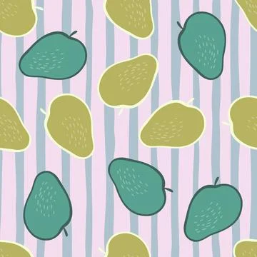 Creative apple seamless pattern in doodle style. Fruis wallpaper. Stockillustratie