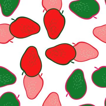 Creative apple seamless pattern in doodle style. Fruis wallpaper. Stockillustratie