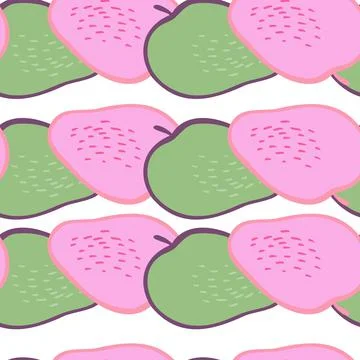 Creative apple seamless pattern in doodle style. Fruis wallpaper. Illustrazione stock