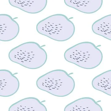 Creative apple seamless pattern in doodle style. Fruis wallpaper. Stock Illustration