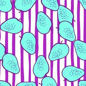 Creative apple seamless pattern in doodle style. Fruis wallpaper. Illustrazione stock