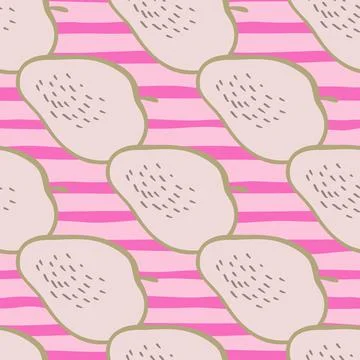 Creative apple seamless pattern in doodle style. Fruis wallpaper. イラスト素材