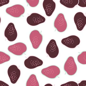 Creative apple seamless pattern in doodle style. Fruis wallpaper. イラスト素材