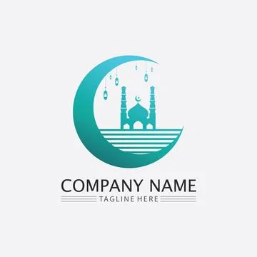 Creative Arabic Islamic Ramadan Kareem in crescent moon shape with lamp for.. Ilustração Stock