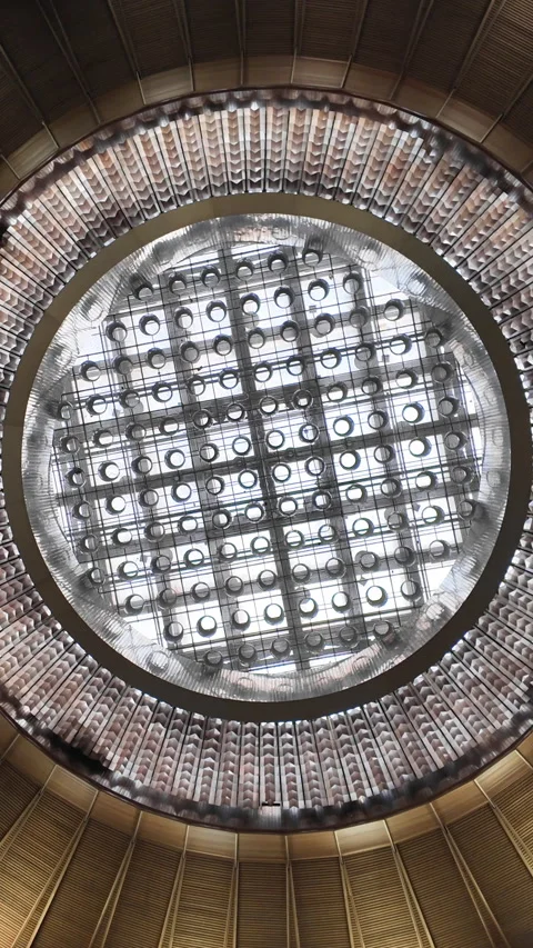 Creative Architectural Ceiling With Geometric Design and Lighting Video stock 312047982