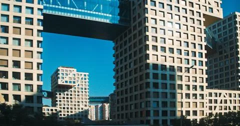 Creative Architectural Design with Interconnected Structures Stock Photos