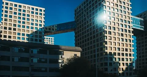 Creative Architectural Design with Interconnected Structures Stock Photos
