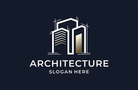 Creative architecture logo mark premium vector Stock Illustration