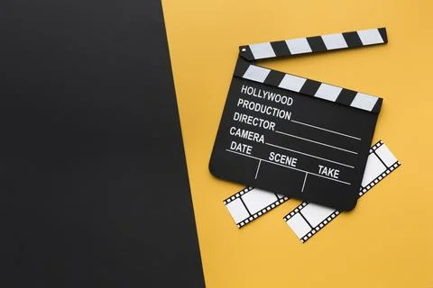 Creative arrangement cinematography elements with copy space 스톡 사진