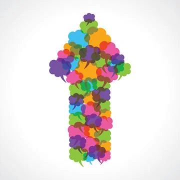 Creative arrow design of colorful message bubble stock vector イラスト素材