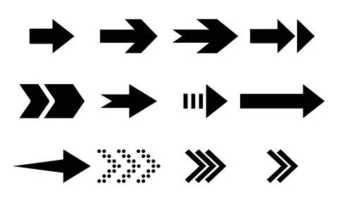 Creative Arrow Icon Collection - Diverse Styles for UI Design 库存插图