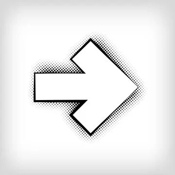 Creative arrow pop art dot design. Stock Illustration