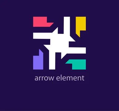 Creative arrow sign logo design. Illustrazione stock
