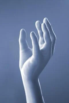 Creative art model printed 3D printer. Different objects created 3D printer Foto stock