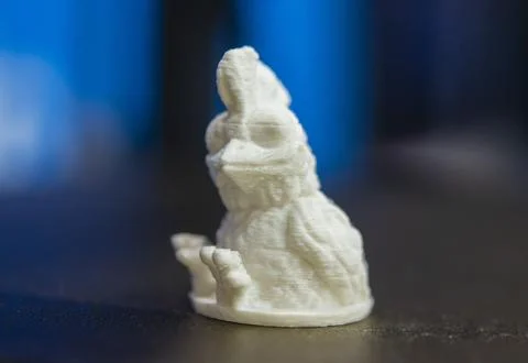 Creative art model printed 3D printer. Different objects created 3D printer Stock Photos