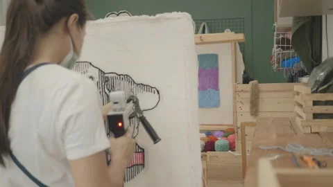 Creative Art Workshop in Progress Stock Footage 327577967