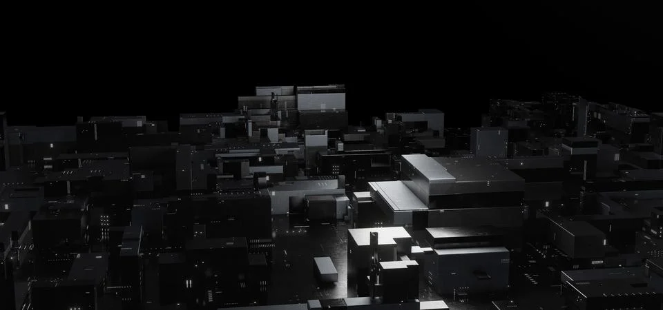 Creative Artificial Intelligence Cubes Or Blocks Clean Black Colors Illustrat Stock-Illustration