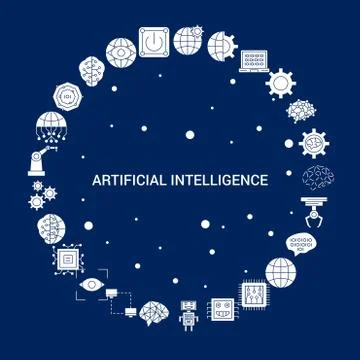 Creative Artificial Intelligence icon Background Illustrazione stock