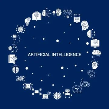 Creative Artificial Intelligence icon Background Stock Illustration