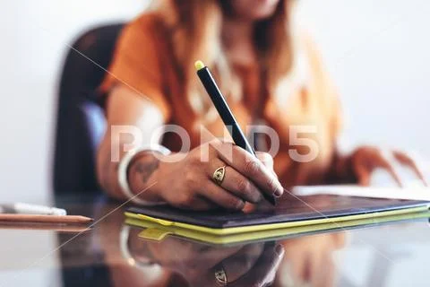 Creative artist making a sketch Stock Photos
