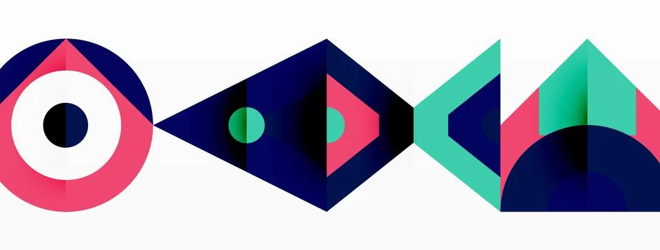 Creative arts with electric blue triangle pattern on white background Illustrazione stock
