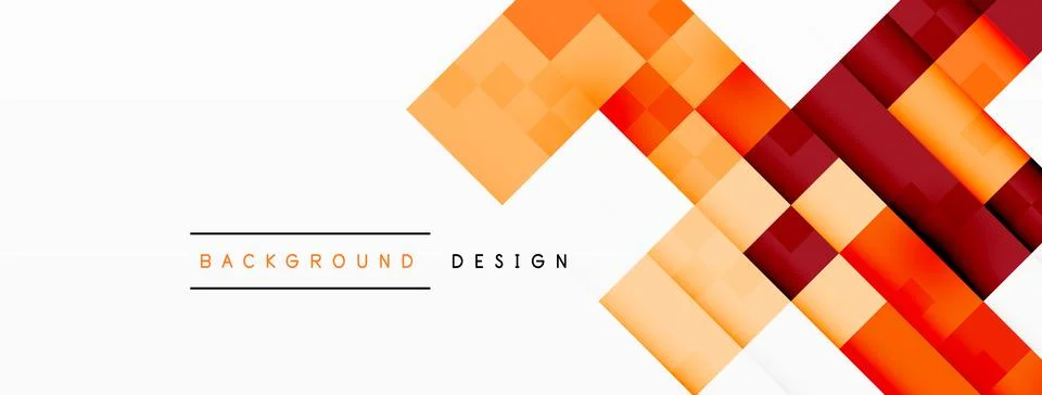 Creative arts with a pattern of orange and red squares on a white background Stock Illustration