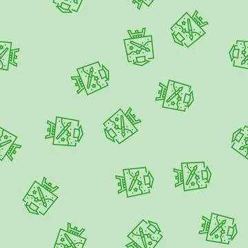 Creative arts primary school line seamless pattern Stock Illustration