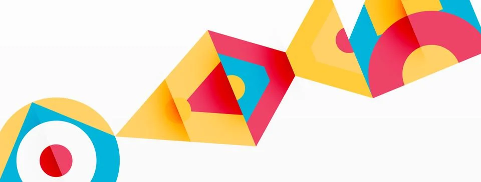 Creative arts red circle in rectangle ribbon on white paper Stock Illustration