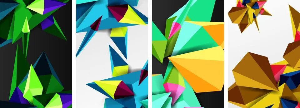 Creative arts with textile pattern of colorful triangles on a white background 스톡 일러스트