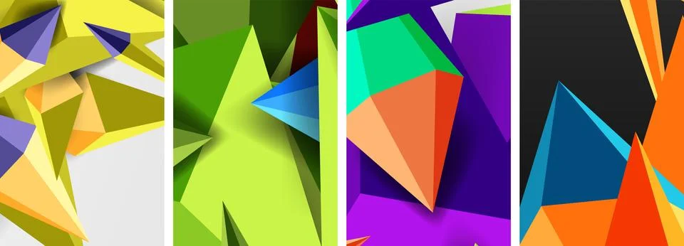 Creative arts with Triangle, Rectangle, Electric blue Tints on a white canvas Stock Illustration