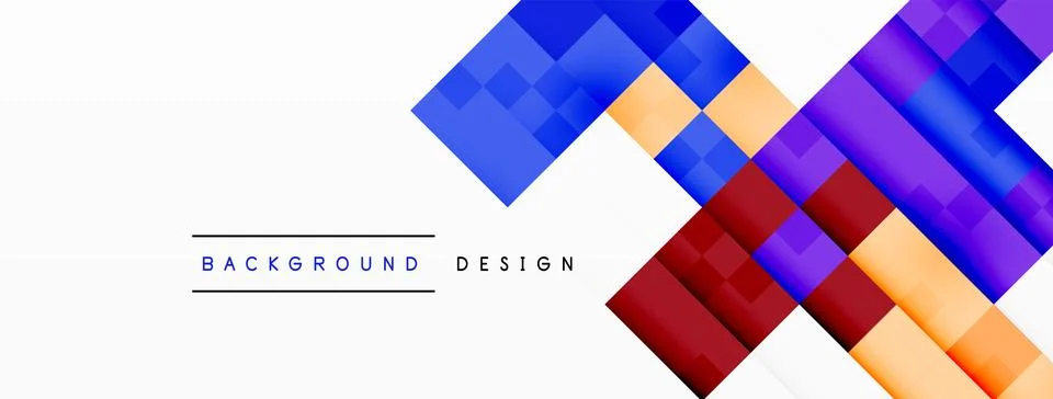 Creative arts with a violet rectangle pattern on white background Illustrazione stock