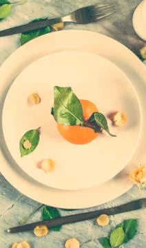 Creative artsy table decor idea Stock Photos