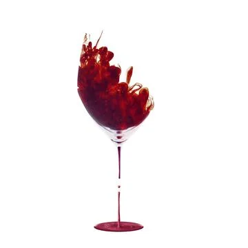 Creative artwork. Red wine texture made of red dye, liquid with drops and Stock Photos