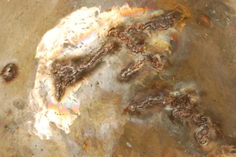 Creative artwork by welding copper and gold metal Stock Photos