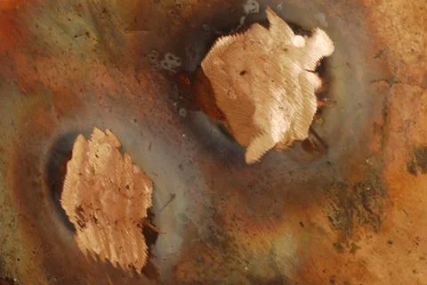 Creative artwork by welding copper and gold metal Stock Photos